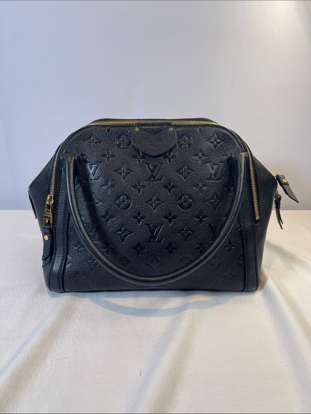 Louis Vuitton Marais MM Black Empreinte Leather Satchel Authenticated